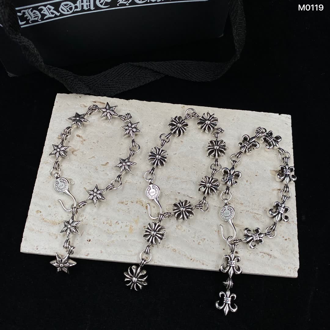 Chrome Hearts Silver Flower Bracelet